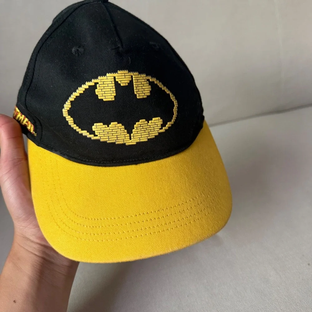 LEGO Batman Baseball Cap Black Yellow Brick Logo DC Comics 2013 Kids Hat Cotton